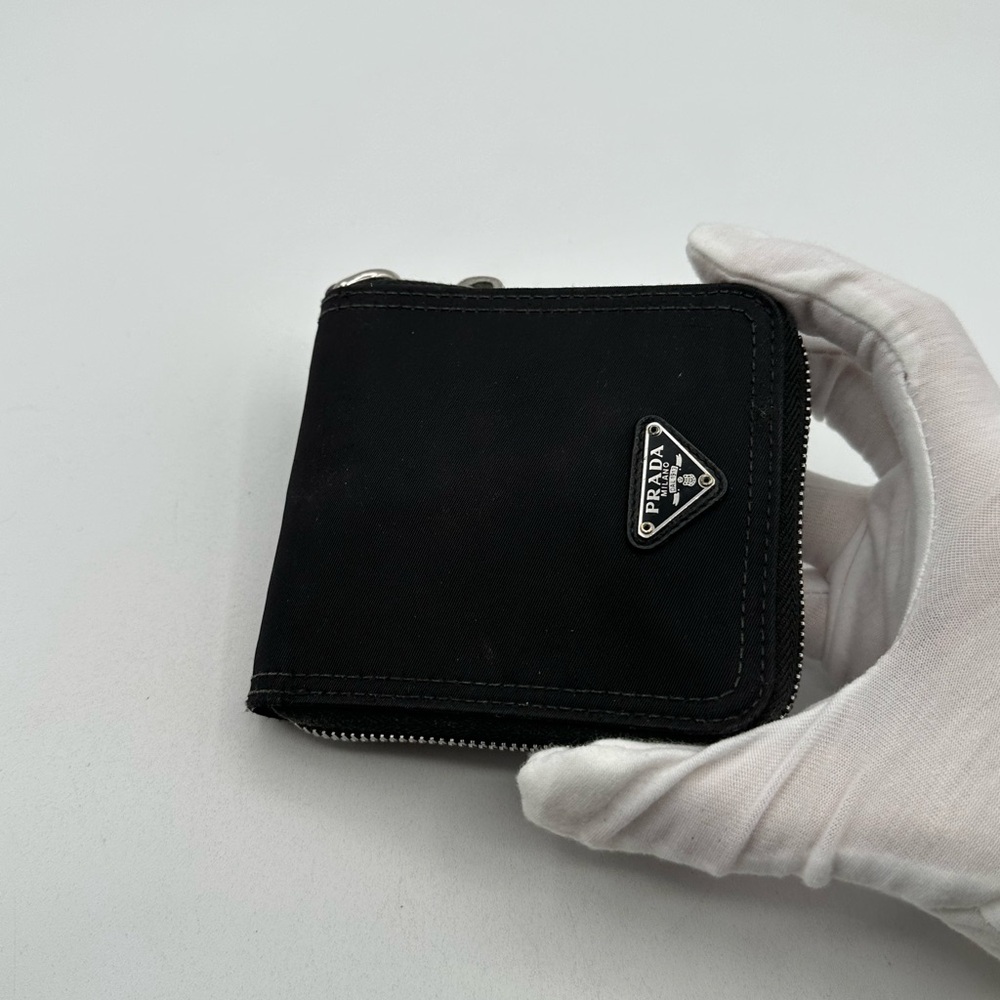 Prada Black Nylon Compact Zip-Around Wallet - Picture 2 of 15